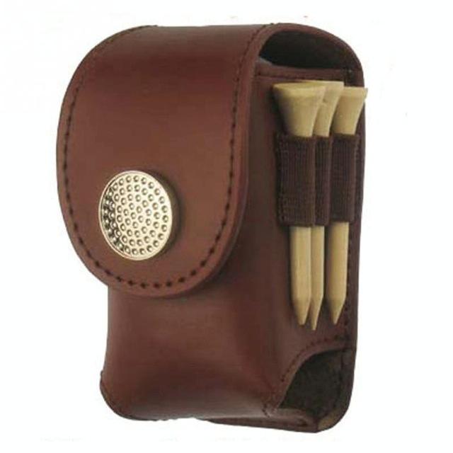 V562-B101506150DBT-202503041745-00 Leather Golf Ball Waist Pouch - Portable Tee Bag for Sports - Brown - Image 1