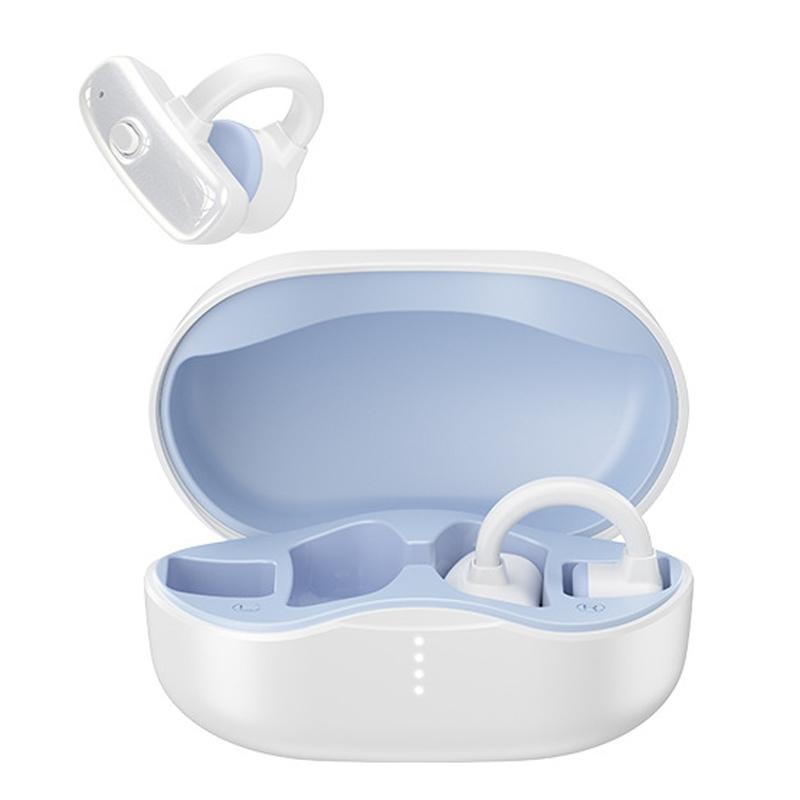 V562-B1017634060DBT-202505222005-00 Wireless Bone Conduction Earphones - Openbuds Clip-on for Sports - White - Image 1