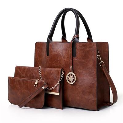 V562-B1027256310DBT-202504251527-00 Versatile Leather Tote Bag for Women - 3-in-1 Design - Brown - Image 1