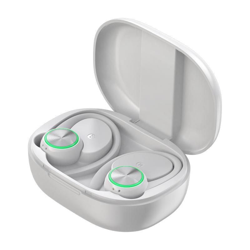 V562-B1033053060DBT-202505222027-00 Wireless Bluetooth Earphones with Charging Bin and Digital Display - White - Image 1