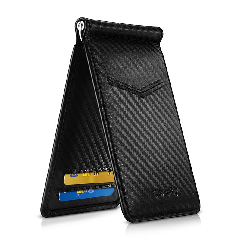 V562-B1036477850DBT-202503280221-00 Ultra Thin Rfid Card Holder For Men Secure Multi Card Id Leather Case - Carbon Fiber - Image 1