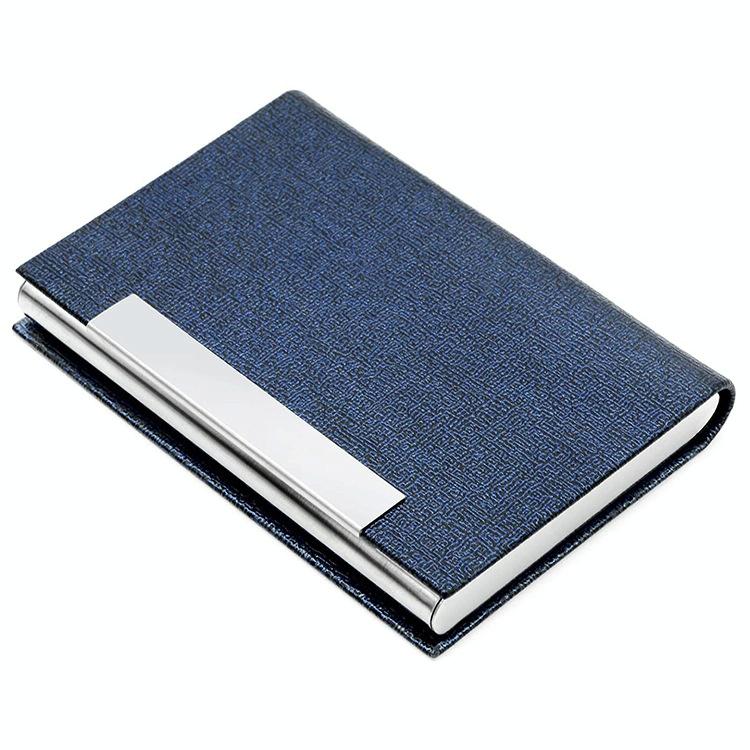 V562-B1038022750DBT-202503280216-00 Stainless Steel Card Holder Sleek Business Accessory - Blue - Image 1