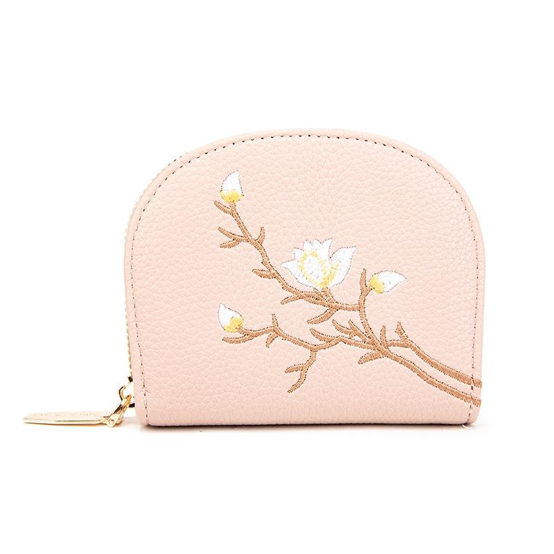V562-B1038774060DBT-202503280226-00 Large Capacity Semicircular Embroidery Id Card Holder - Pink - Image 1