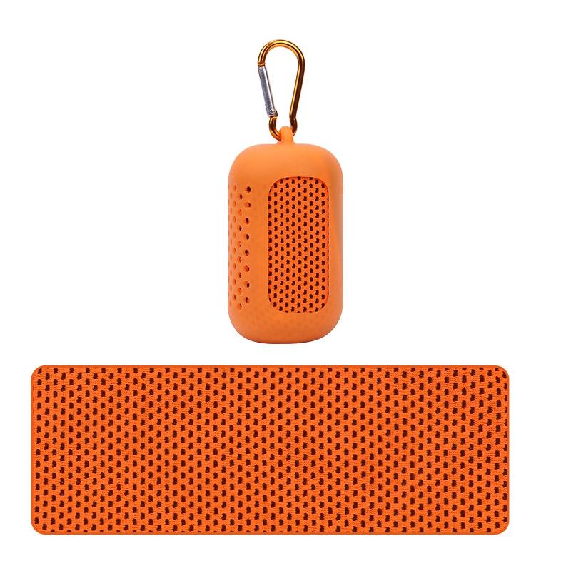 V562-B1042094060DBT-202503072225-00 Portable Quick Dry Sports Towel Set with Silicone Sleeve and Storage Bag - 30x80cm - Orange - 30X80Cm - Image 1