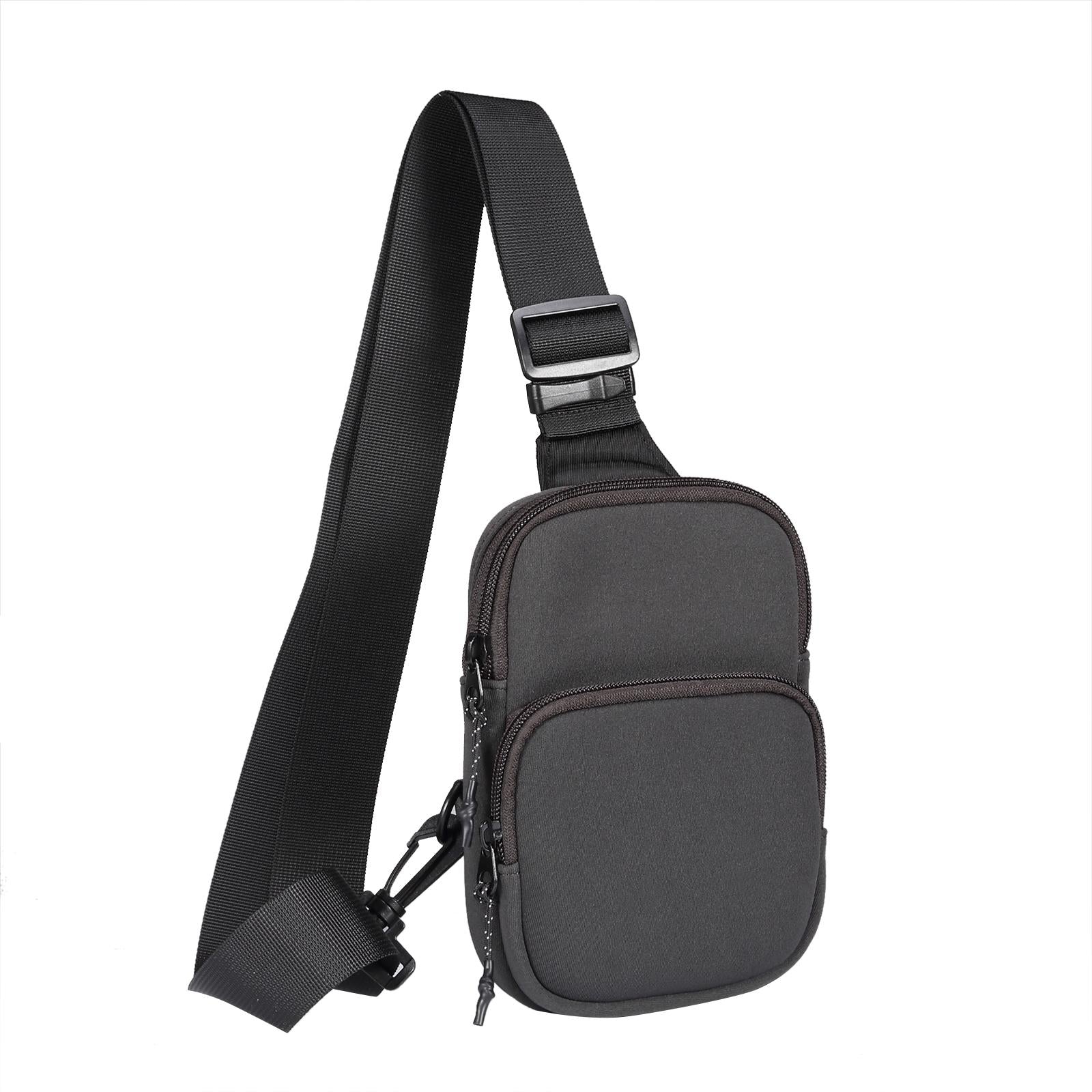 V562-B105229500ADE-202503041240-00 Universal Nylon Chest Bag For 5.5 Inch -7.2 Inch Phones Fashionable And Functional - Grey - Image 1