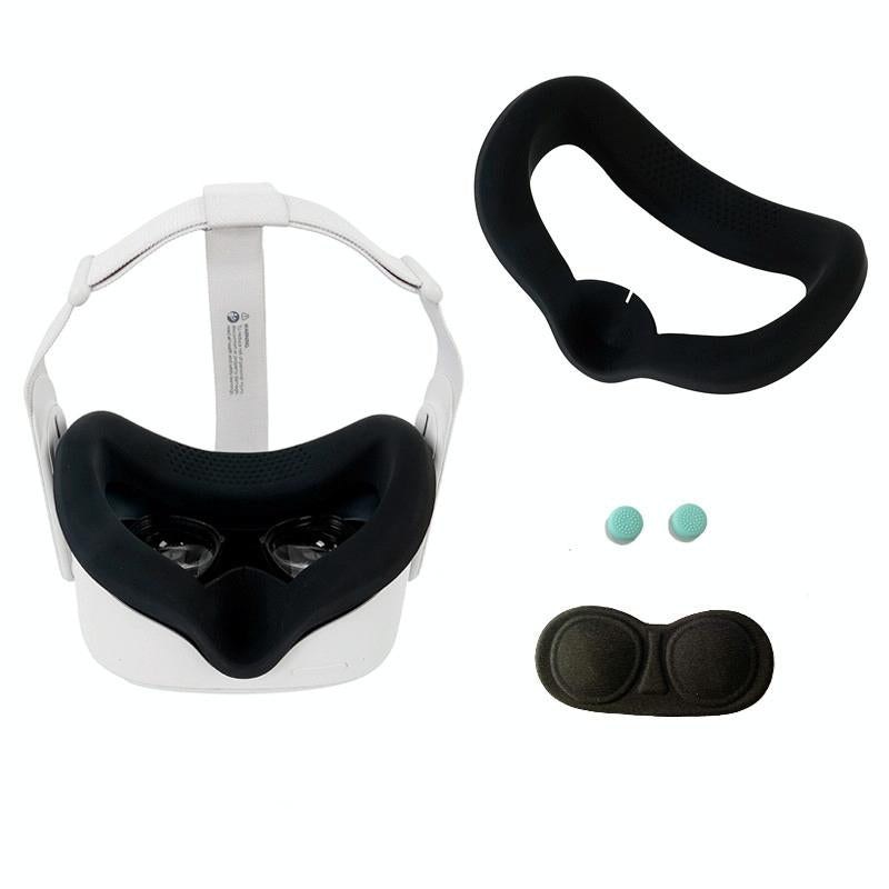 V562-B105368100AYS-226311-00 Silicone Vr Eye Mask Lens Cover Set for Oculus Quest 2 - Black - Image 1