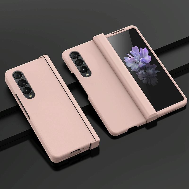 V562-B105612300ADE-202503211505-00 For Samsung Galaxy Z Fold4 5G Foldable Skin Feel Case - Pink - Image 1