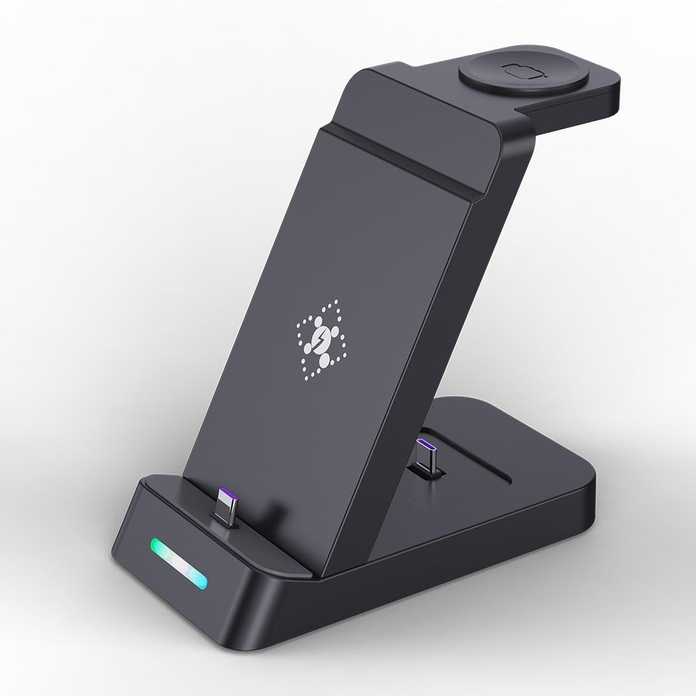 V562-B106241700ADE-202504212116-00 18W 3 In 1 Vertical Charging Stand For Samsung Watch And Galaxy Buds - Black - Image 1