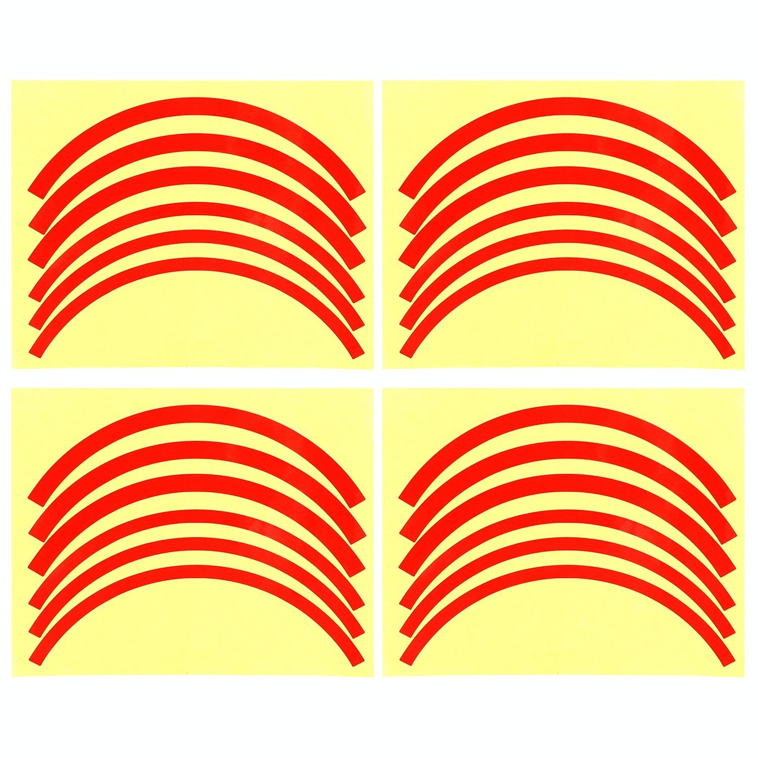 V562-B1063242060DBT-202505291205-00 Blue Wheel Hub Sticker Set for Scooter / Bike / Electric Vehicle 2 Pcs - Red - Image 1