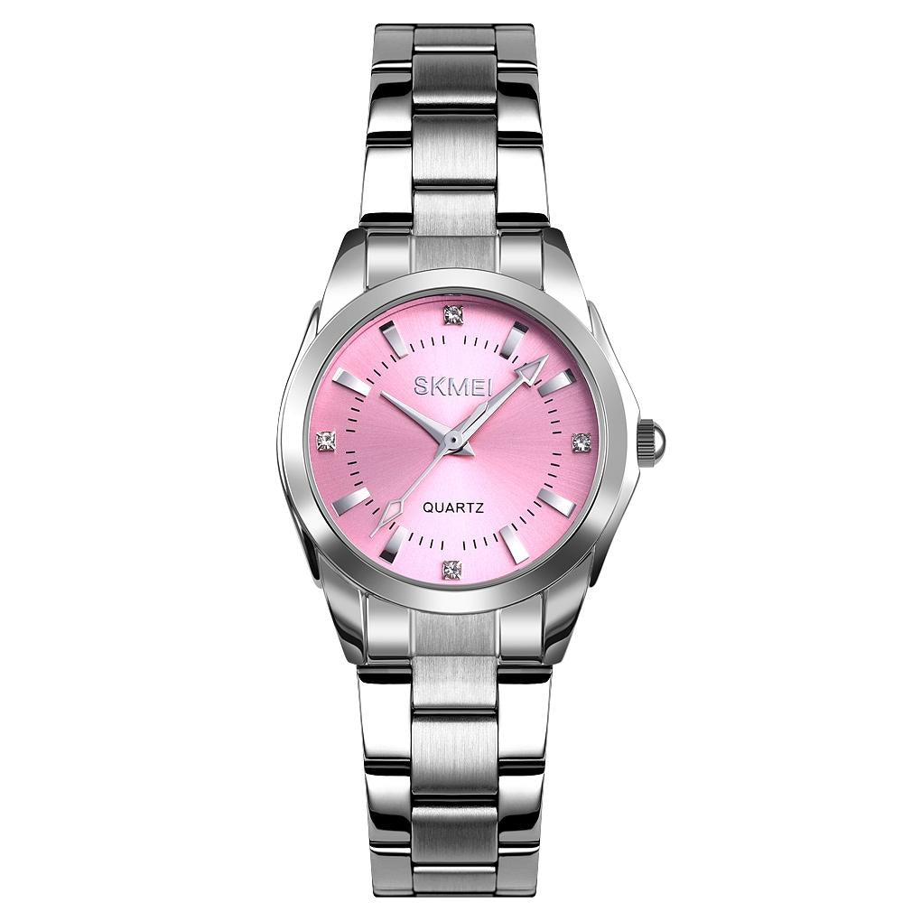 V562-B106530100AYS-202502220240-00 Waterproof Quartz Women Watch with Rhinestone Steel Strap - Delicate and Creative - Pink - Image 1
