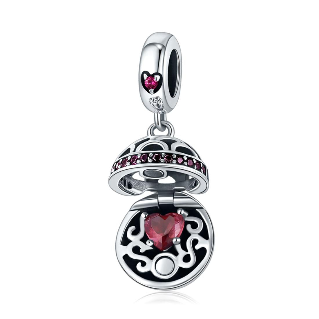 V562-B10802600ADE-202504111610-00 925 Sterling Silver Surprise Love Pendant For Diy Bracelets & Necklaces - Red - Image 1