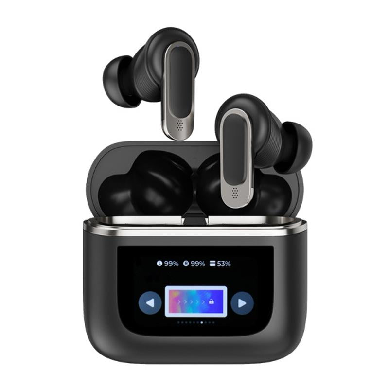V562-B1081944060DBT-202505221953-00 Wireless Anc Bluetooth Earphones with Touch Screen and Active Noise Reduction - Black - Image 1