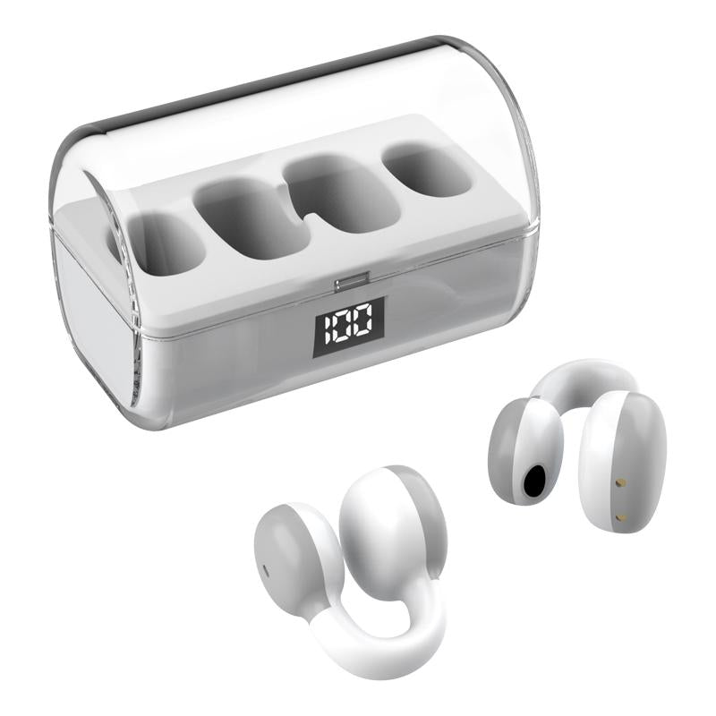 V562-B1083383060DBT-202505261827-00 Wireless Earphones with Digital Display and Charging Case - White - Image 1