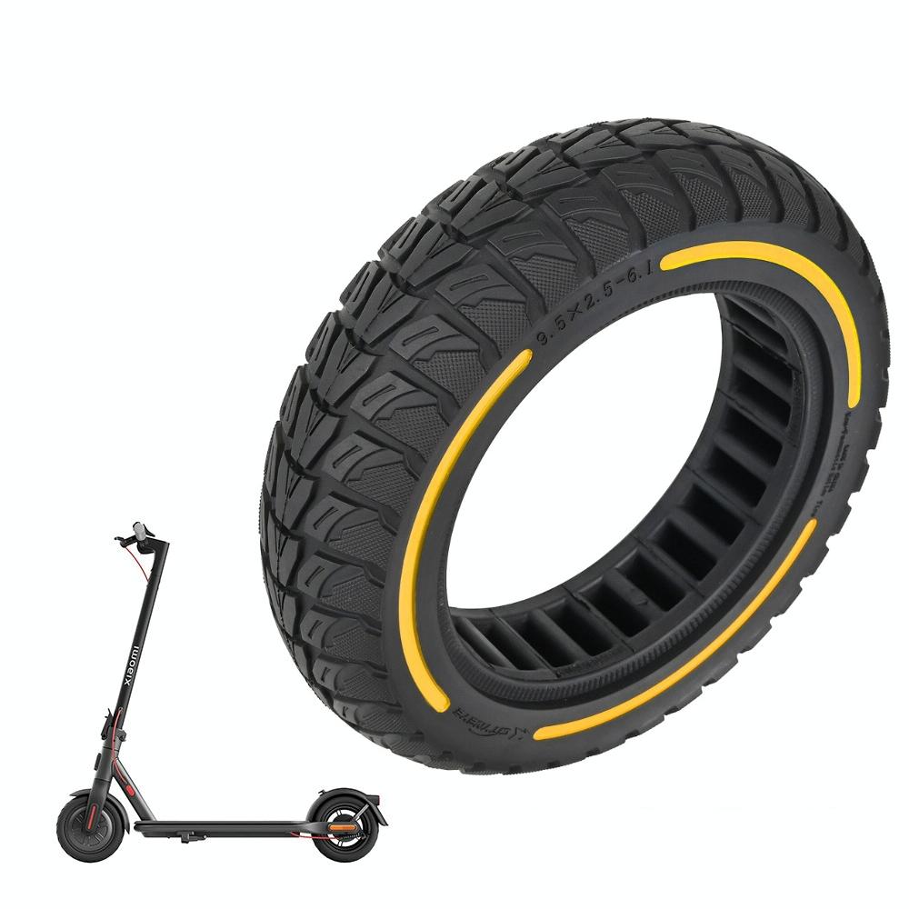 V562-B1084524060DBT-202505291131-00 Colourful 2.5-7 Inch Honeycomb Tires for Xiaomi Scooter 4 / 4 Pro - Off-road Flick Design - Yellow - Image 1
