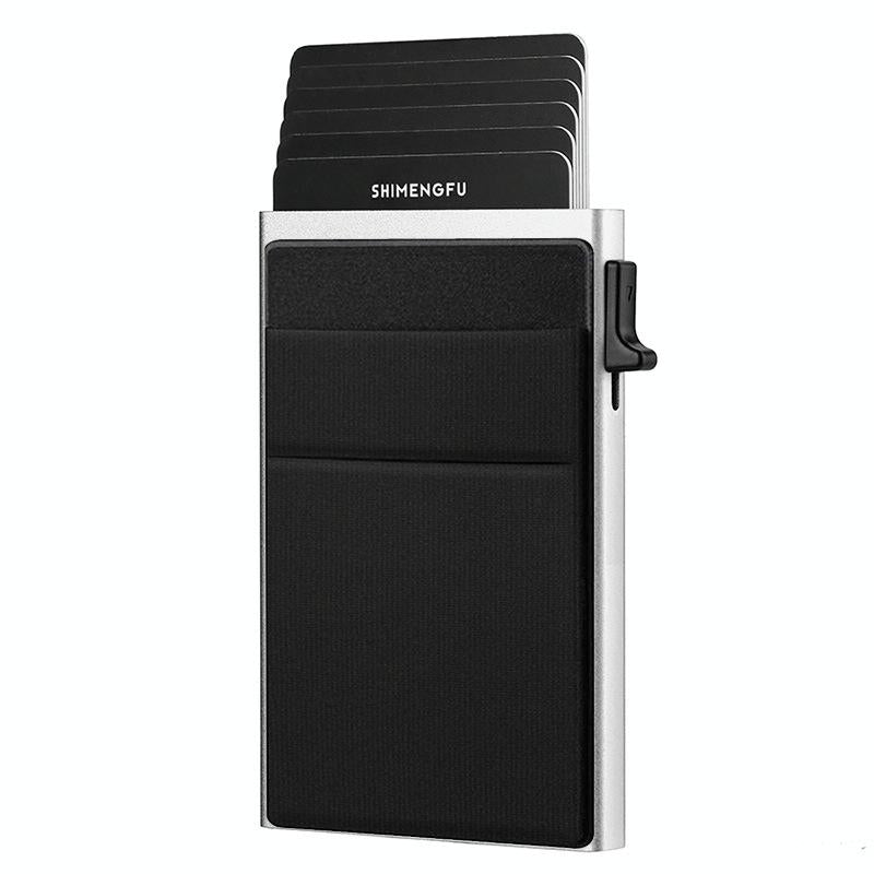 V562-B1087314060DBT-202504021925-00 Men Slim Metal Rfid Blocking Wallet - Silver - Image 1