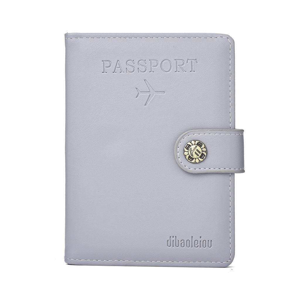 V562-B1090983060DBT-202503281945-00 Multi Functional Passport Case With Buckle Dibaoleiou Pu Leather - Grey - Image 1
