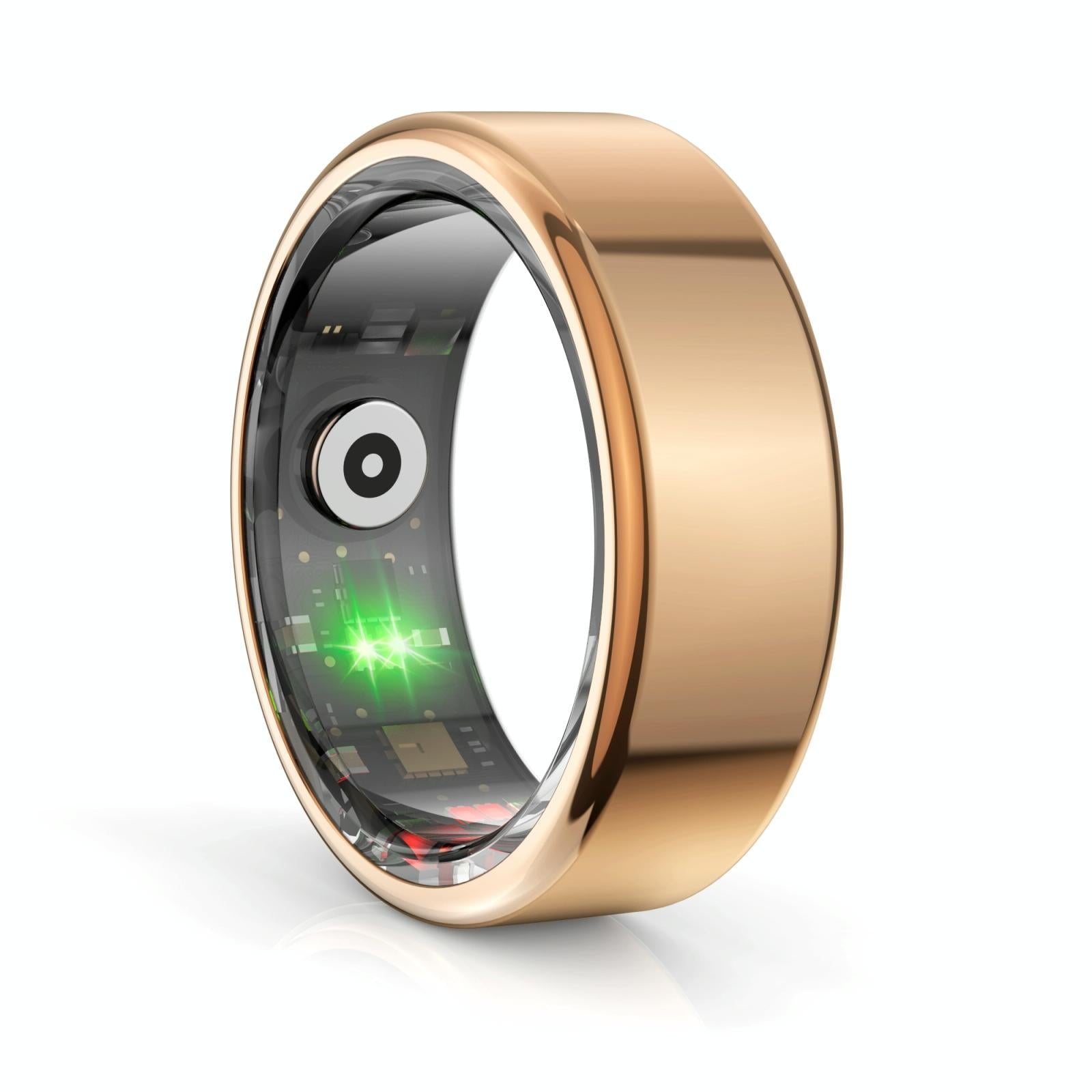 V562-B109605200AYS-202502241230-00 Smart Ring With Heart Rate Blood Oxygen Sleep Monitoring & Sports Modes - Size 8 - Gold - Image 1