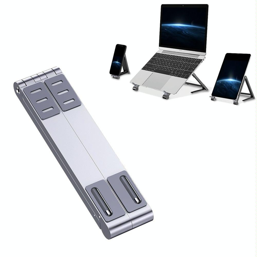V562-B1098007240DBT-202502271816-00 Foldable Metal Laptop Stand for Cooling and Ergonomic - Silver - Image 1