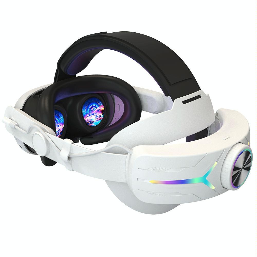 V562-B1099044060DBT-202505231811-00 Foldable Rgb Headset for Meta Quest 3 - Usb Rechargeable - White - Image 1