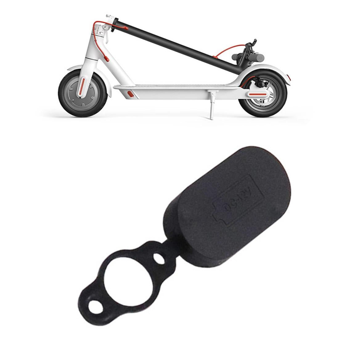 V562-B1761GO-202505262126-00 4-pack Silicone Charging Port Covers for Xiaomi Mijia M365 Electric Scooter - Black - Image 1