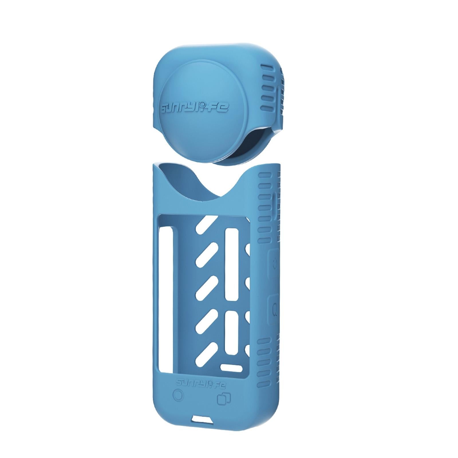 V562-B200485600ADE-222216-00 Silicone Shockproof Case and Lens Cover for Insta360 X4 by Sunnylife - Blue - Lens Body Cover Kit - Image 1