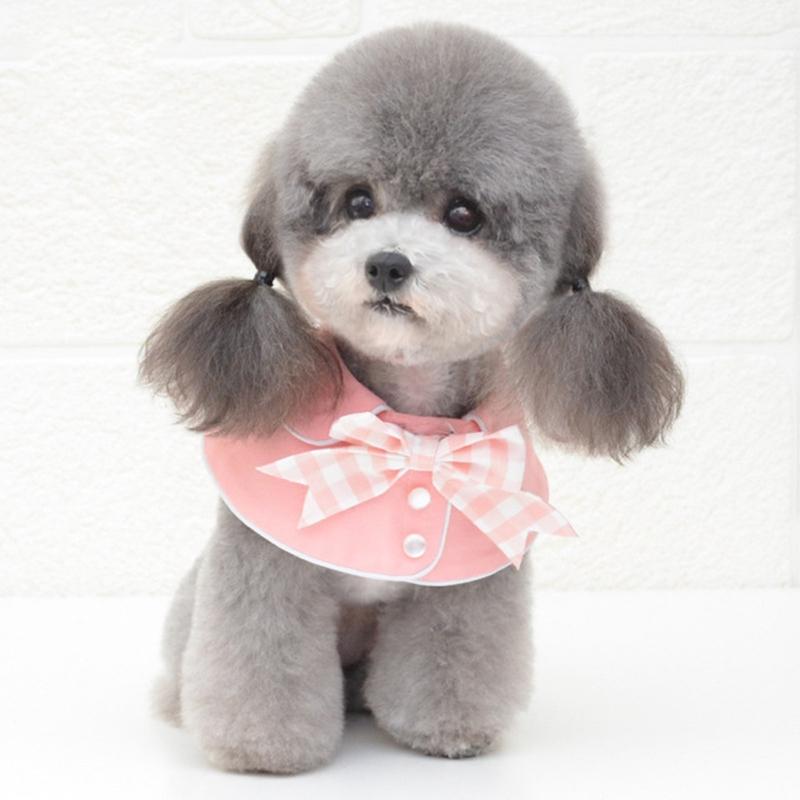V562-B2023396230DBT-202503201645-00 Pet Accessories Dog Small Shawl Bib Saliva Towel Triangle Scarf - Size M - Light Pink - Image 1