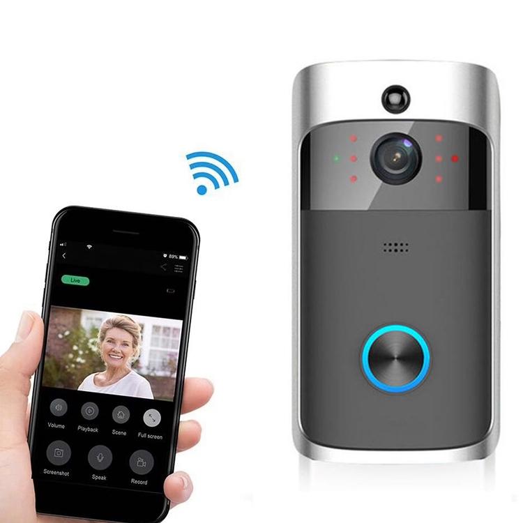 V562-B2040DW-202503041941-00 Smart Wifi Video Doorbell With Night Vision & Wide-Angle Camera - 720P Low Power Mobile Remote - Black - Image 1