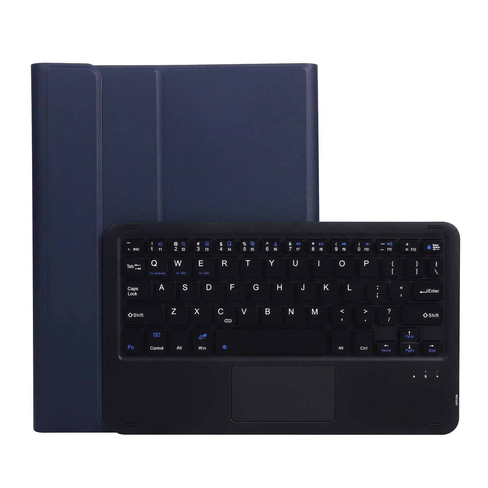 V562-B205893200ADE-202504292005-00 Bluetooth Keyboard Leather Case For Ipad Pro 10.5 With Touch Control - Lambskin Texture Compatible With 10.2 2021 & 2020 & 2019 / Air 3 - Blue - Image 1