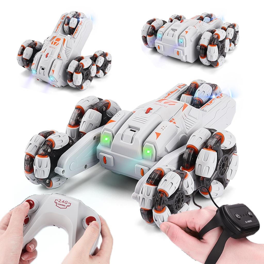V562-B208989100AYS-226242-00 360-degree Swing Arm Rc Car - Double Control 2.4g Multifunctional Five-wheeled - Grey - Image 1