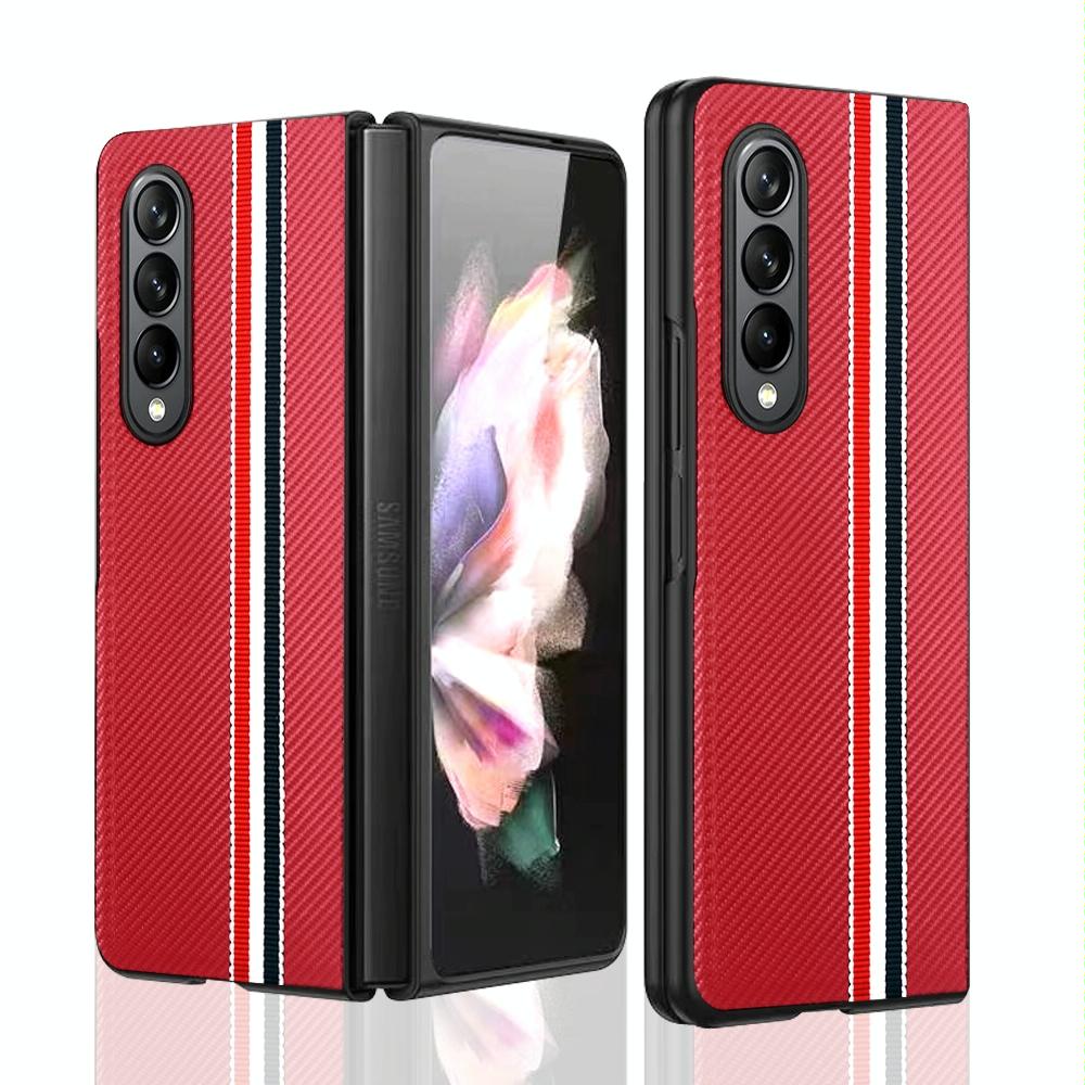 V562-B209265300ADE-202503211410-00 For Samsung Galaxy Z Fold4 5G Shockproof Twill Phone Case - Pc Tpu - Red - Image 1