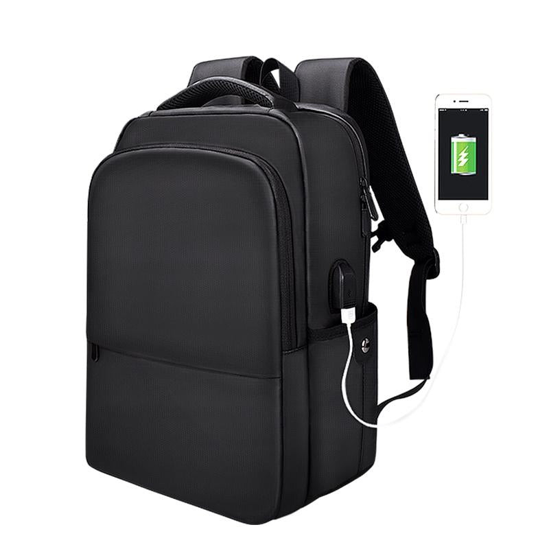 V562-B2599BL-202502281915-00 Waterproof Laptop Backpack with Usb Interface for 15 Laptops - Black - Image 1