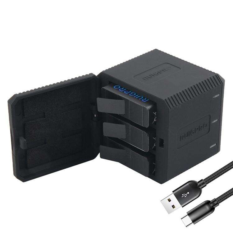 V562-B4950ACD-202503062010-00 Triple Usb Charger Box for Gopro Hero6 / 5 with Led Indicator and Cable - Image 1