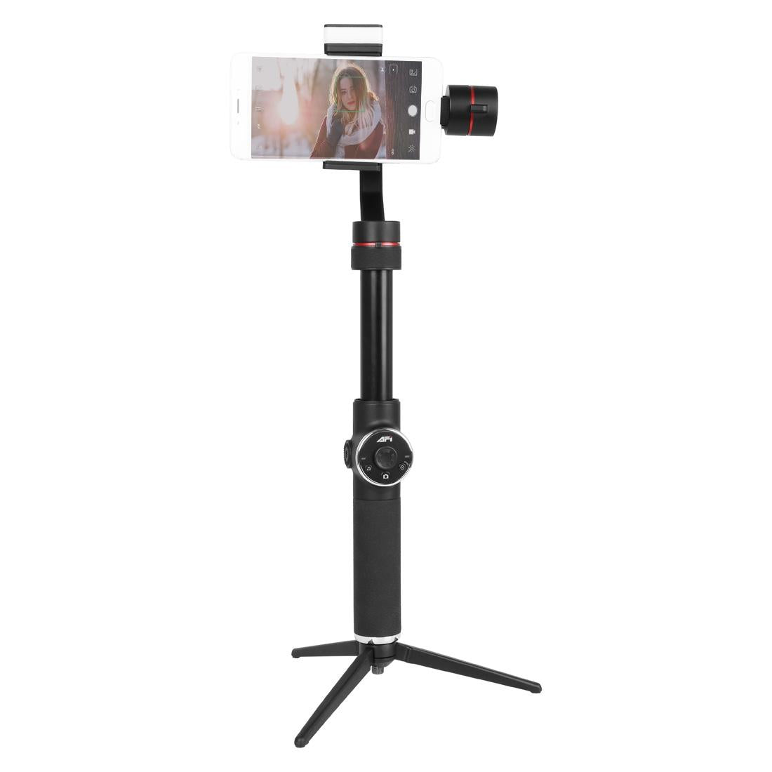 V562-B5680ACD-202503062045-00 3-axis Gimbal Stabilizer with Tripod Mount & Fill Light for Smartphones - Black - Image 1