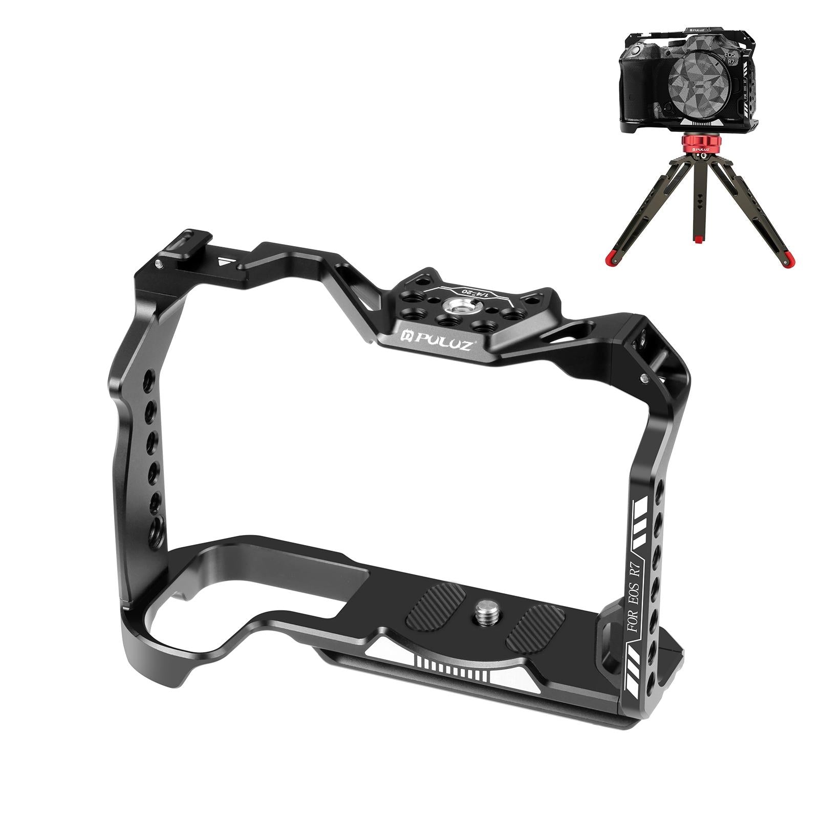 V562-B6013UP-202503061901-00 Metal Camera Cage For Canon Eos R7 Stabilizer Rig - Black - Image 1