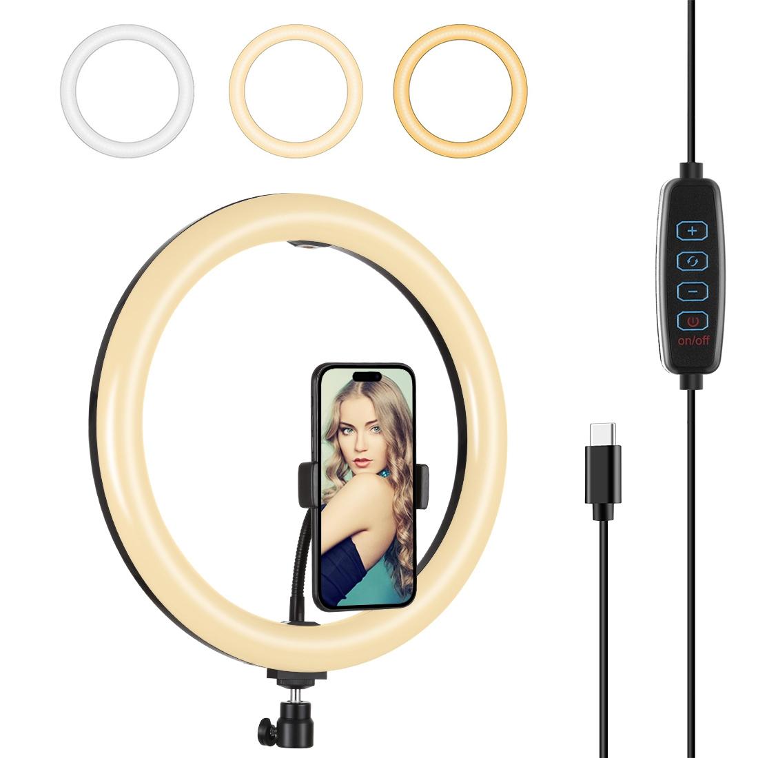 V562-B656UP-202502211955-00 11.8 Dual Colour Led Ring Light with Phone Clamp - 3 Modes - Image 1