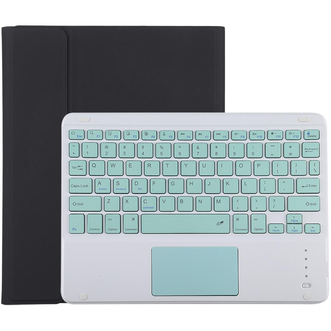 V562-B7065ORPI-202504291920-00 Bluetooth Keyboard & Tablet Case For Ipad 10.2 / Ipad Air 2019 - Detachable Touch Pad Pen Slot Holder - Microfiber Leather - Black - Image 1