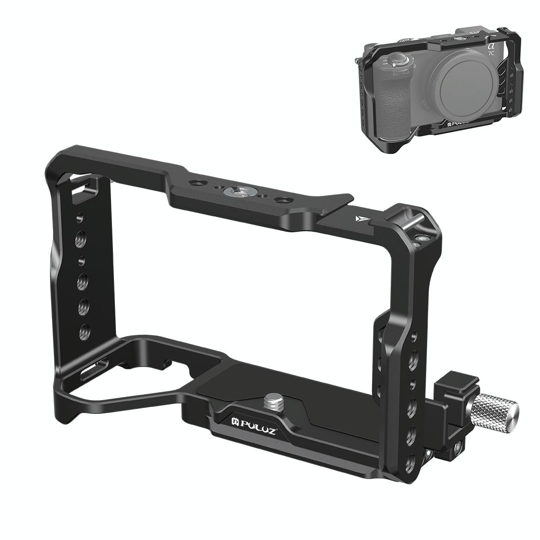 V562-B7123UP-202503062200-00 Metal Camera Cage Stabilizer - Black for Sony A7Cm2 / 7C Ii / 7Cr - Image 1