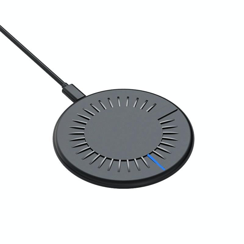 V562-B9390G8PI-202504212016-00 15W Round Wireless Fast Charger 964 Shape - Black - Image 1