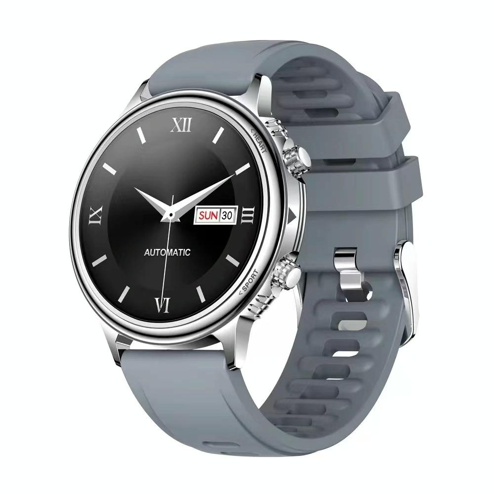 V562-C101228100AYS-202504171910-00 Silicone Band Smart Watch With Colour Screen - Silver - Image 1