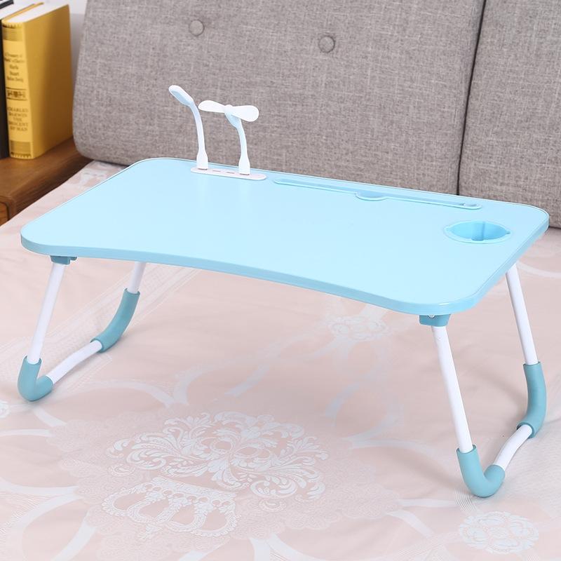 V562-C1016091750DBT-202503052016-00 Portable Folding Desk with Fan & Lamp - Compact Design - Sky Blue - Image 1