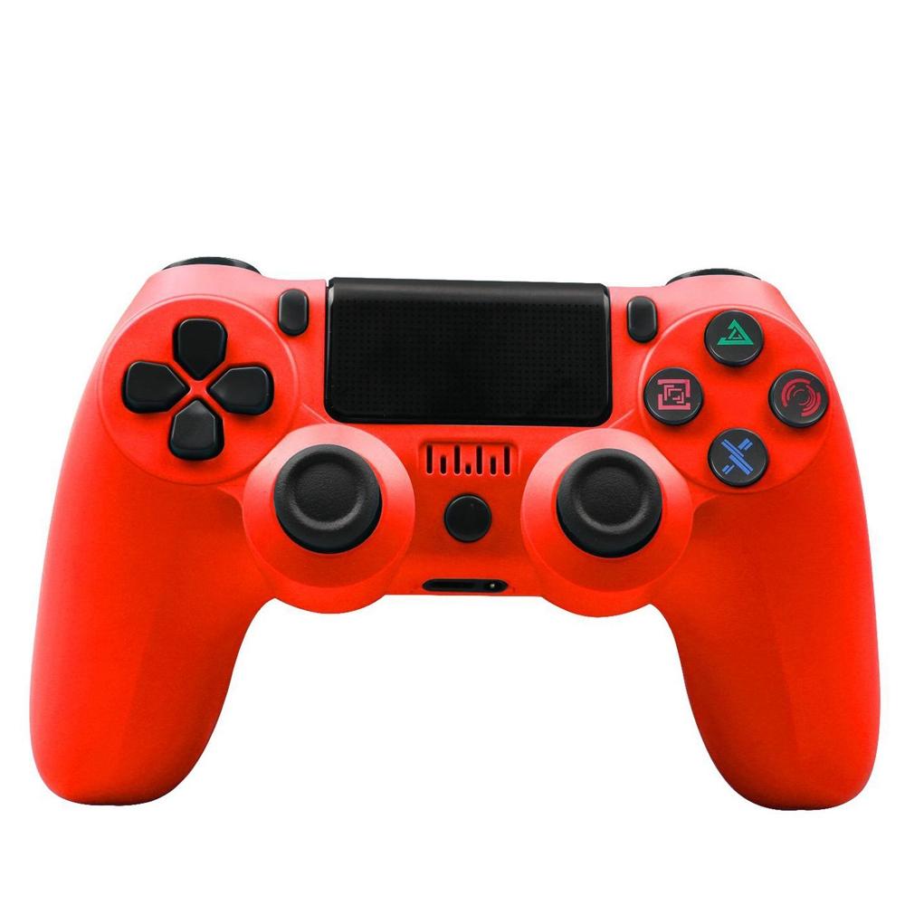 V562-C1025163060DBT-202503201932-00 Wireless Bluetooth Game Controller for Ps4 with Dual Vibration and Light Strip - Red - Image 1