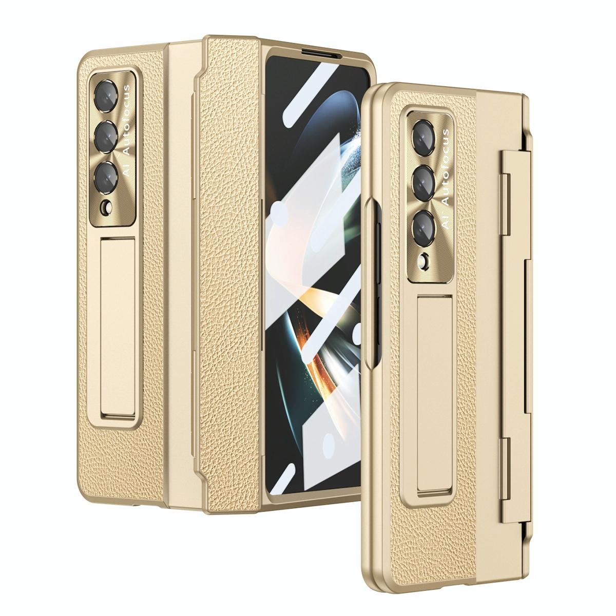 V562-C102850400ADE-202504292036-00 For Samsung Galaxy z Fold4 5G Full Coverage Phone Case with Hinge - Integrated Design - Gold - Image 1
