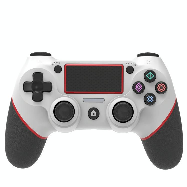 V562-C1053681060DBT-202504181945-00 Rubberized Bluetooth Gamepad for Ps4 - Wireless - White Red - Image 1
