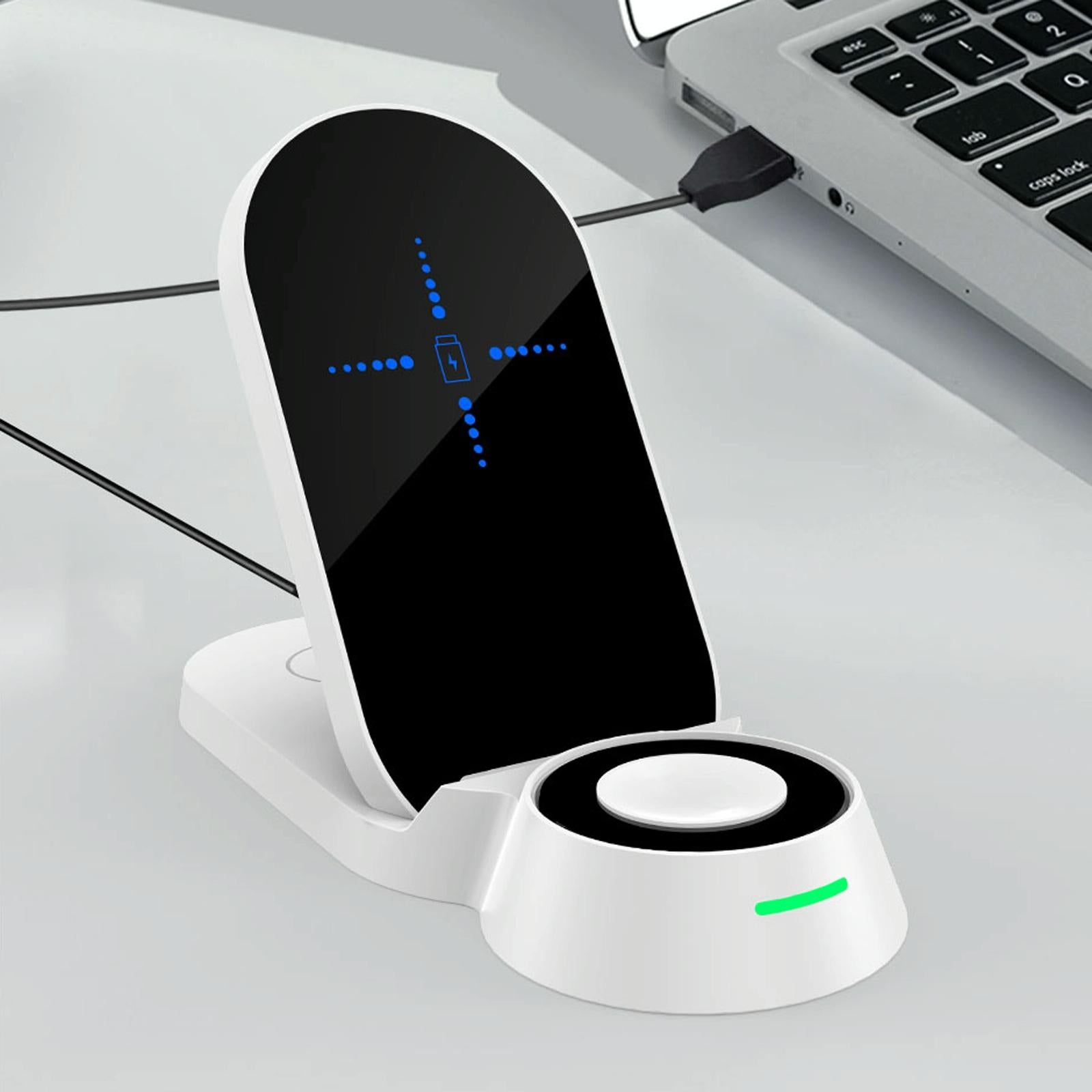 V562-C108367100ADE-202504211911-00 3 In 1 Foldable Wireless Charger For Smart Devices - White - Image 1