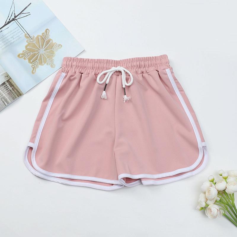V562-C3074793060DBT-202503262020-00 High Waist Straight Yoga Shorts Women Casual Loose Outerwear - Light Pink - L - Image 1