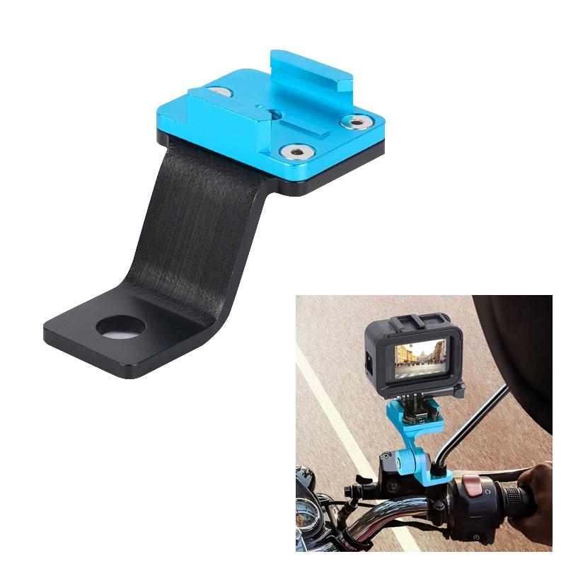 V562-CQ1121ATOM-202505211953-00 Universal Alloy Handlebar Phone Mount for Sport Cameras - Cyan - Image 1