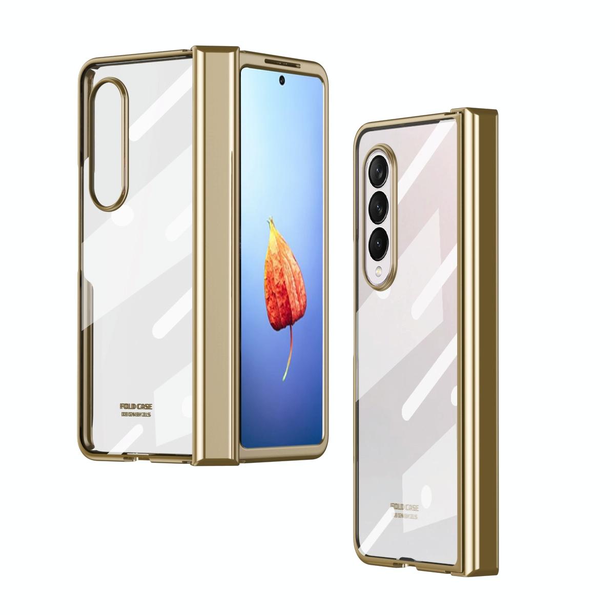 V562-D106803300ADE-202505291317-00 For Samsung Galaxy Z Fold4 5G Samsung Fold 4 Full Body Hinge Case - Electroplated - Gold - Image 1