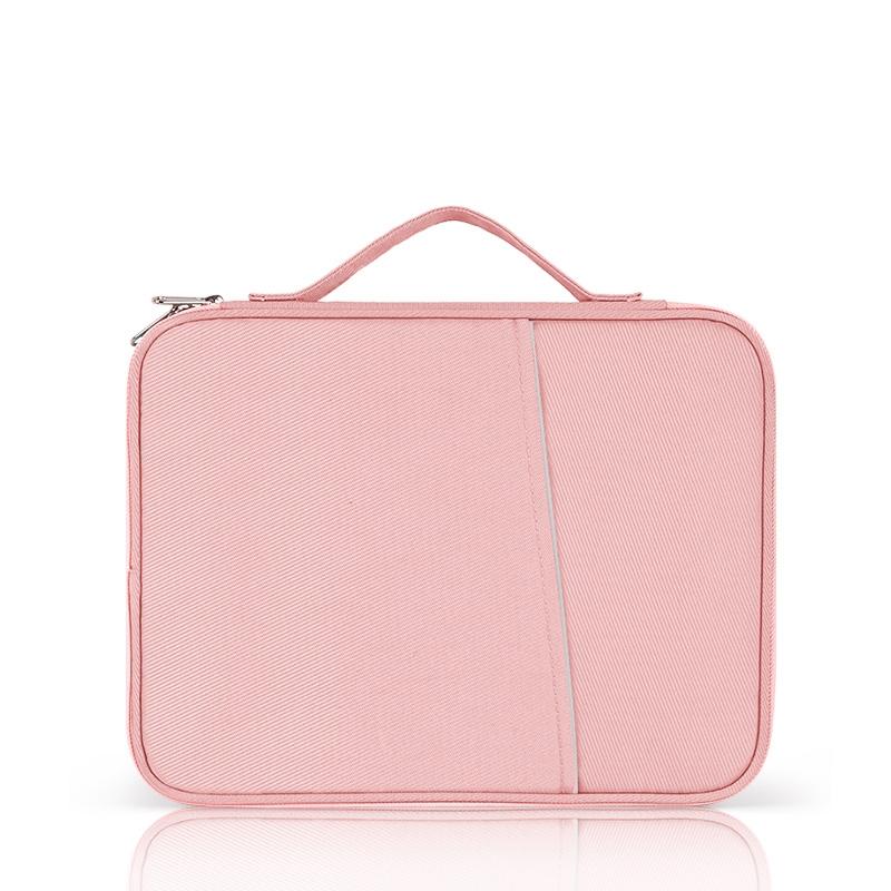 V562-D108845400ADE-202504251627-00 Leather Portable Bag with Cloth Texture - Pink - Image 1