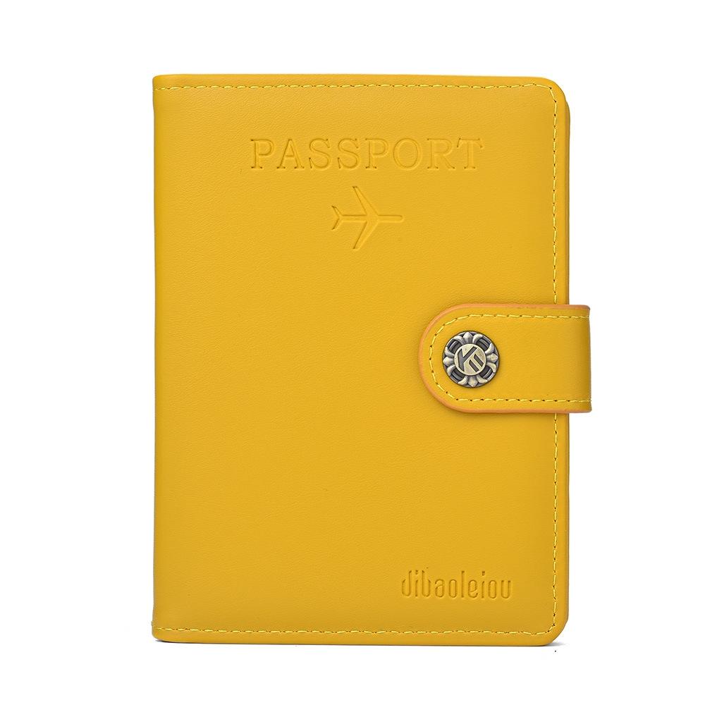 V562-D1090983060DBT-202503281945-00 Multi Functional Passport Case With Buckle Dibaoleiou Pu Leather - Yellow - Image 1