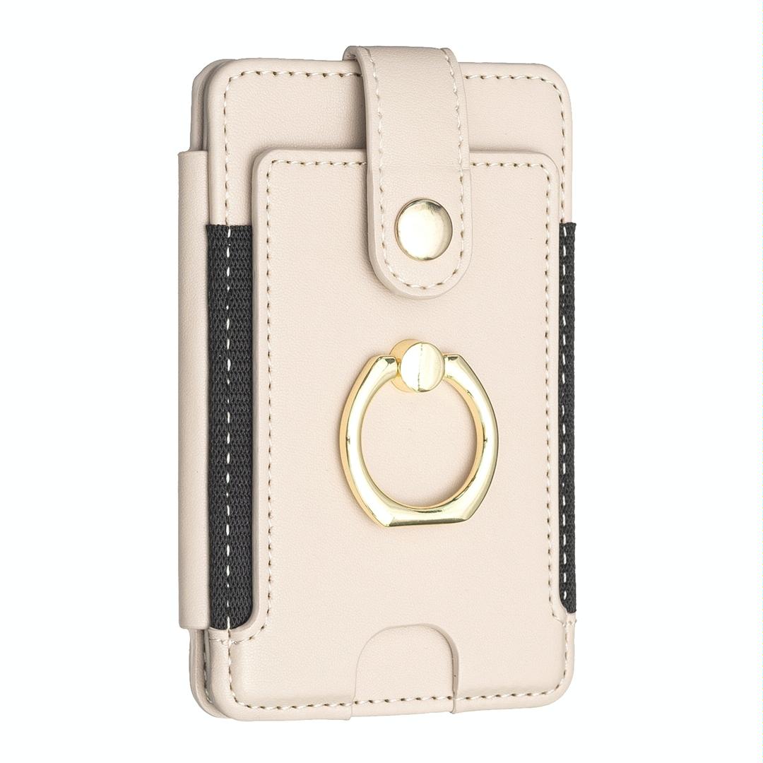 V562-D109239400ADE-202503281911-00 Metal Ring Card Bag Sticker For Mobile Phones - Beige - Image 1